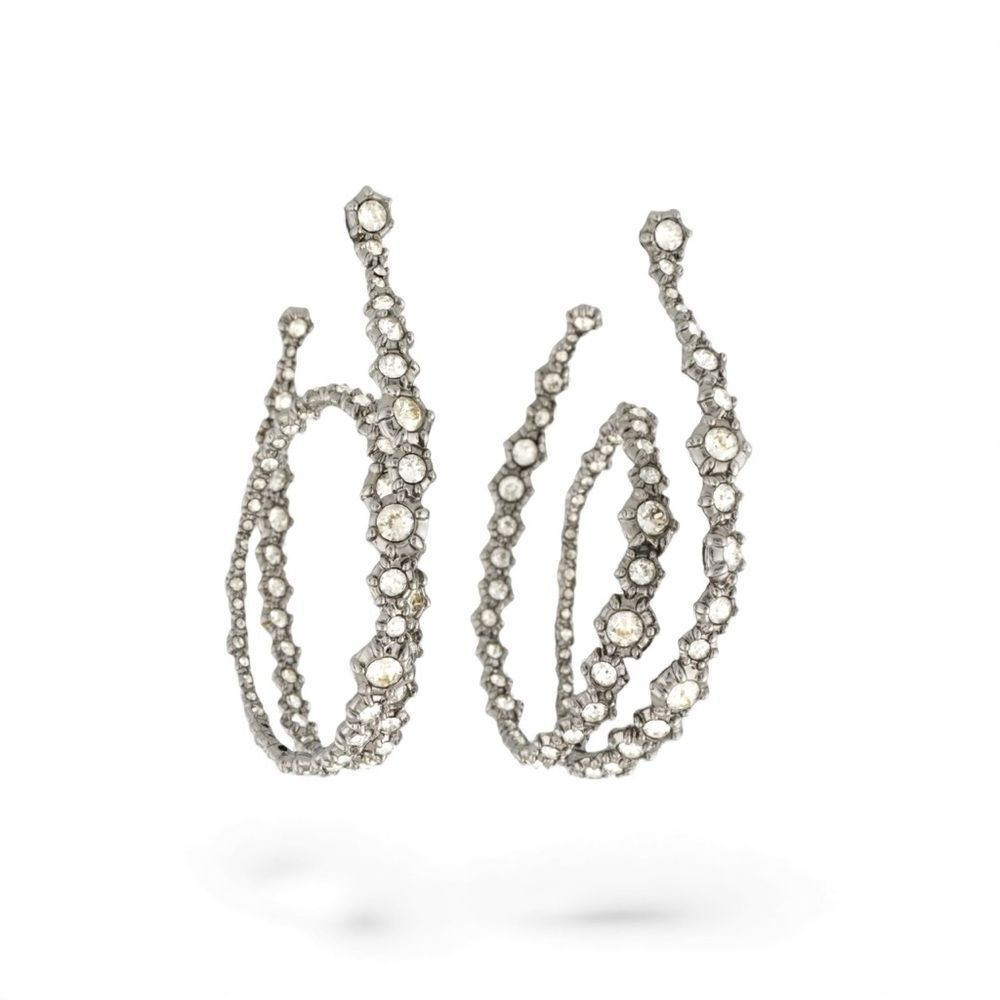 Alexis Bittar Crystal Punk Royale Orbiting Hoop Earrings